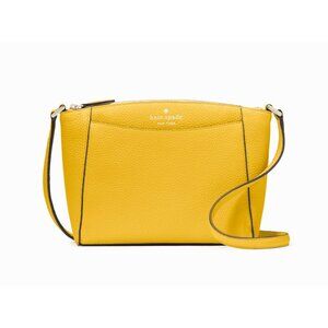 New Kate Spade Monica Pebbled Leather Crossbody Daffodil